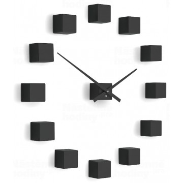 Dizajnové nástenné nalepovacie hodiny Future Time FT3000BK Cubic black
